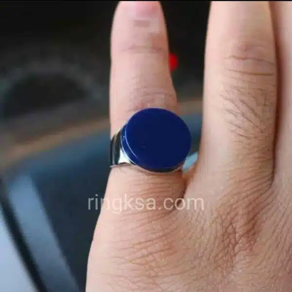خاتم رجالي فضة ازرق