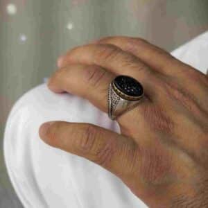 خاتم عقيق يمني جزع