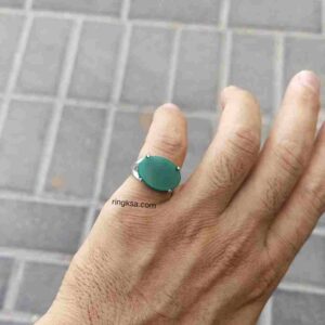 خاتم اخضر فضة⁩ رجالي