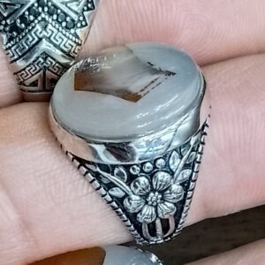 خاتم رجالي فضه بحجر برازيلي 5-002