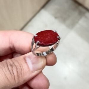 خاتم فضة حجر احمر داكن sh-334