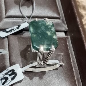 خاتم فضة لون زيتي