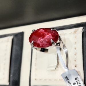 خاتم فضة احمر