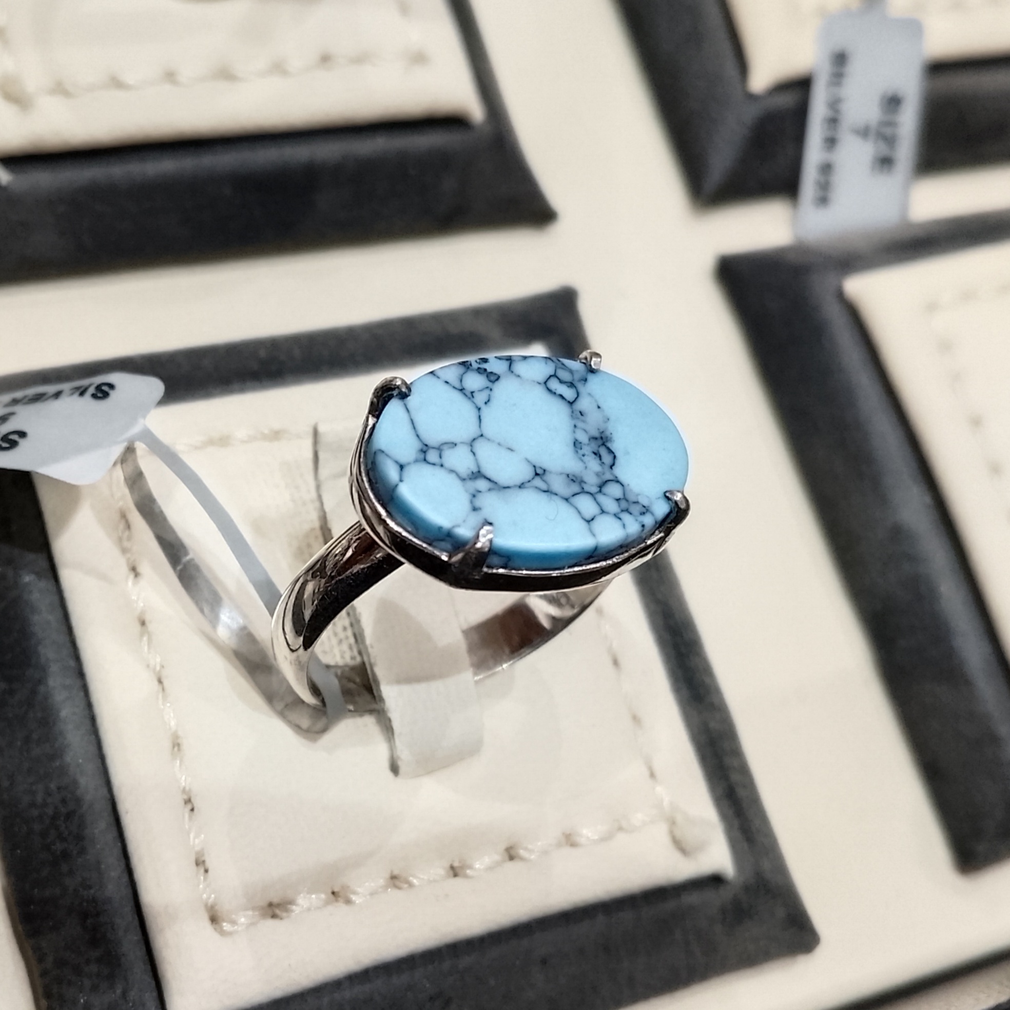 خاتم فضة لون تركواز