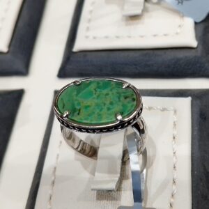 خاتم رجالي بيضاوي لون زيتي