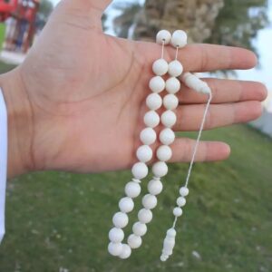 مسبحة حجر عظم ابيض 33 خرزة